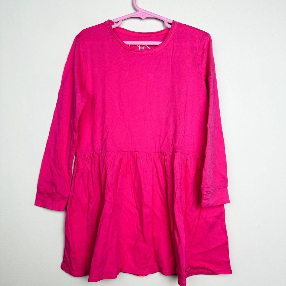 Chaser NWT Kids Girls Peplum Long Sleeve A-Line Knit Sweatshirt Dress Pink Sz 6